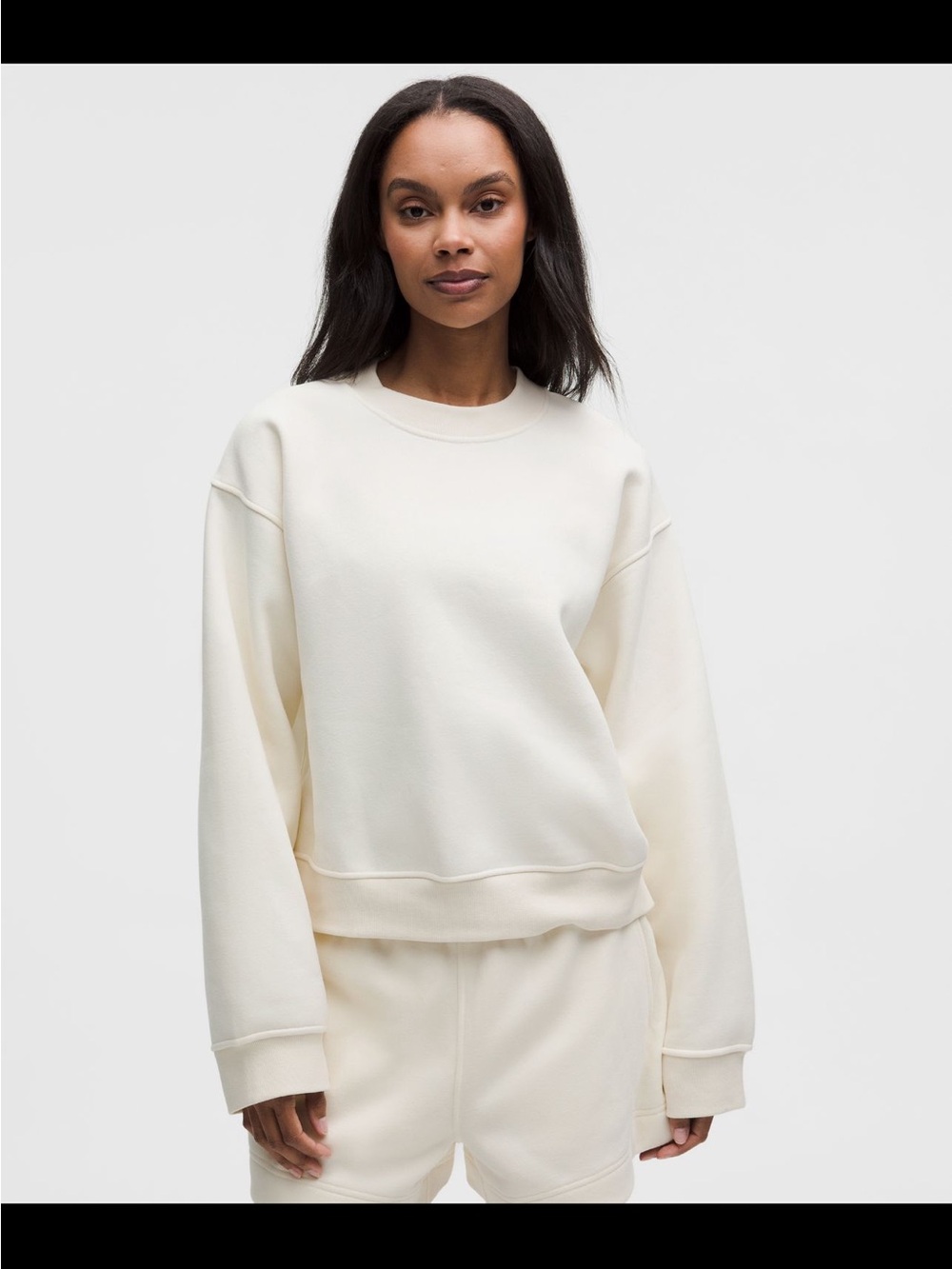 lululemon athletica Relaxed Crewneck Sweatshirt in Cream